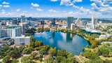 Fototapeta Sawanna - Orlando, Florida, USA Downtown Drone Skyline Aerial