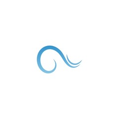 Sticker - Two simple water wave lines illustration logo icon