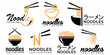 © muh - noodle with chopstick logo icon set design for an asian restaurant business