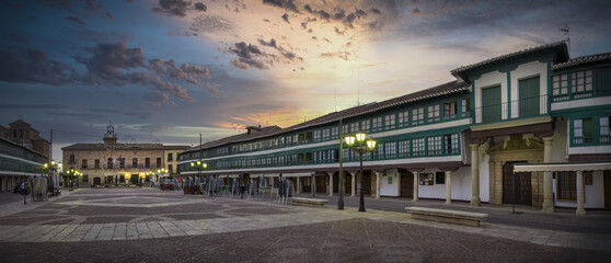 Canvas Print - A panoramic shot of the main plaza of Almagro in Spain