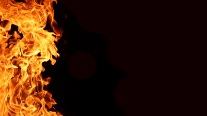 Wall Mural - Horizontal background image of a red-hot flame