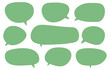 © sopon - Set green speech bubbles on white background.chat vector and doodle message or communication icon Cloud speaking for comics and minimal message dialog