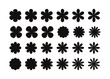 © Tuesday04 - Set of various flower shape silhouette icons.