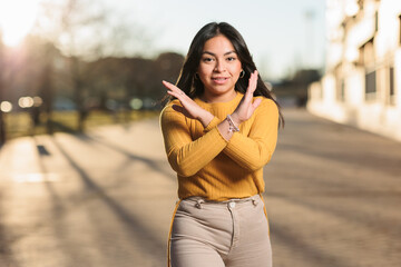 break the bias symbol of woman's international day. ecuadorian latin woman 8m