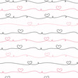 Seamless hand drawn cute love line pattern design for scrapbooking, Fashion, cards, paper goods, background, wallpaper, wrapping, fabric and all your creative projects