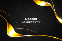 Modern Luxury Background Black And Gold With Element