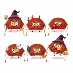 Wall Mural - Halloween expression emoticons with cartoon character of red chinese woman hat