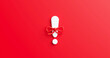 Red notification reminder icon chat message of attention alert alarm notice sign or tie bow social button important caution symbol and warning urgent exclamation help isolated on 3d danger background.