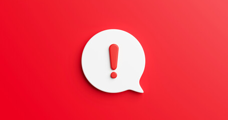 red notification reminder icon chat message of attention alert alarm notice sign or flat design soci