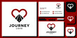 journey love dating heart highway couple with business card template 