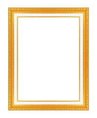 Wall Mural - The antique gold frame isolate on white background