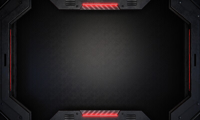futuristic metal frame, sci-fi background, high technology concept. 3d illustration