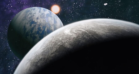 Wall Mural - earth orbit. universe. abstract science backgrounds. nasa imagery used