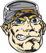 Rebel Mascot Head Vector Illustration
