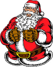 Santa Claus Big Belly Winking Vector Illustration