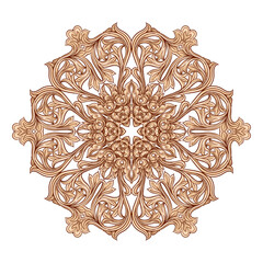 Wall Mural - Interlacing circular abstract ornament in the medieval, romanesque style. Mandala. Element for design.