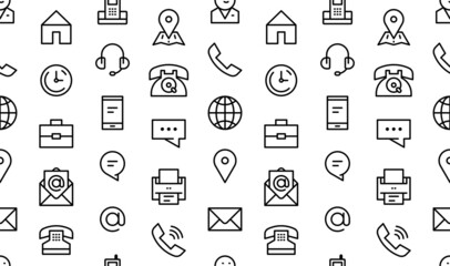 Wall Mural - seamless pattern with contact icons. finance and communication icons