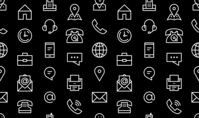 Wall Mural - seamless pattern with contact icons. finance and communication icons