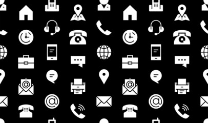 Wall Mural - seamless pattern with contact icons. finance and communication icons