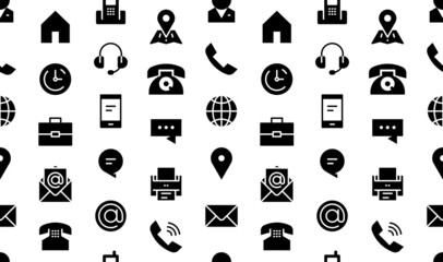 Wall Mural - seamless pattern with contact icons. finance and communication icons