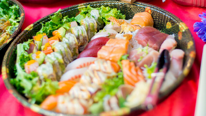 Sticker - Various types of food that is ready to be served at a wedding