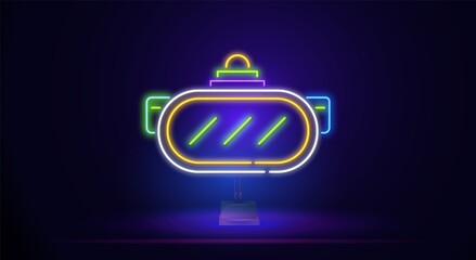 Wall Mural - Smart glasses icon. VR gamer, a vector design template for esports design. Game neon logo, light banner design element, colorful trend of modern design. Artificial elements in neon style icons