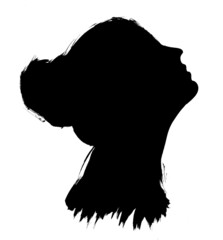 Wall Mural - Silhouette of a girl's head. Isolated illustration head.