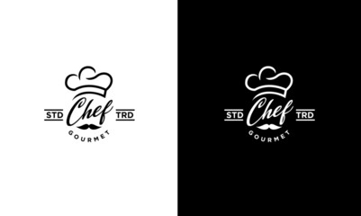 kitchen chef logo badge design