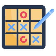 TIC TAC TOE Flat Icon,linear,outline,graphic,illustration