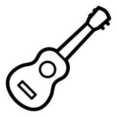 Wall Mural - Acoustic Guitar Flat Icon Isolated On White Background