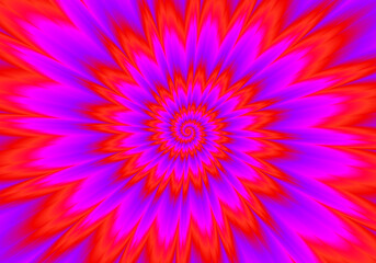 Wall Mural - scarlet flower. red pulsing spirals. optical illusion of movement.