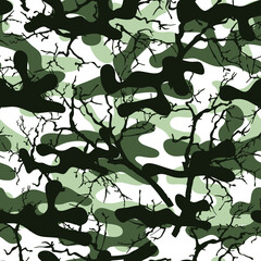 Wall Mural - Camouflage with branches. White background. Pattern for products.