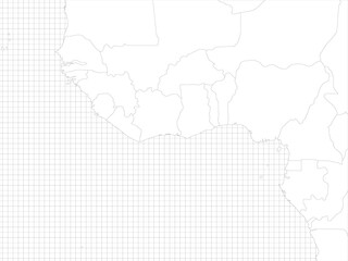 Wall Mural - Western Africa simple outline blank map