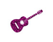 Guitar ukulele Musician Purple Glitter Icon Logo Symbol illustration
