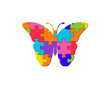 Butterfly Jigsaw Autism Puzzle Icon Logo illustration