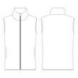 Template women fleece vest vector illustration flat design outline clothing collection outerwear