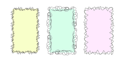Wall Mural - abstract frame border pastel rectangles elements vector