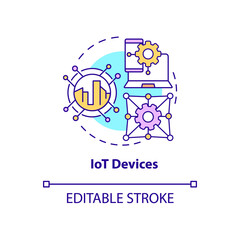 Wall Mural - iot devices concept icon. smart technology product abstract idea thin line illustration. online conn