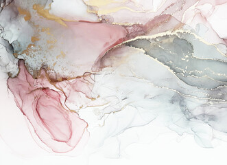  Abstraction. Alcohol mascara on synthetic white paper