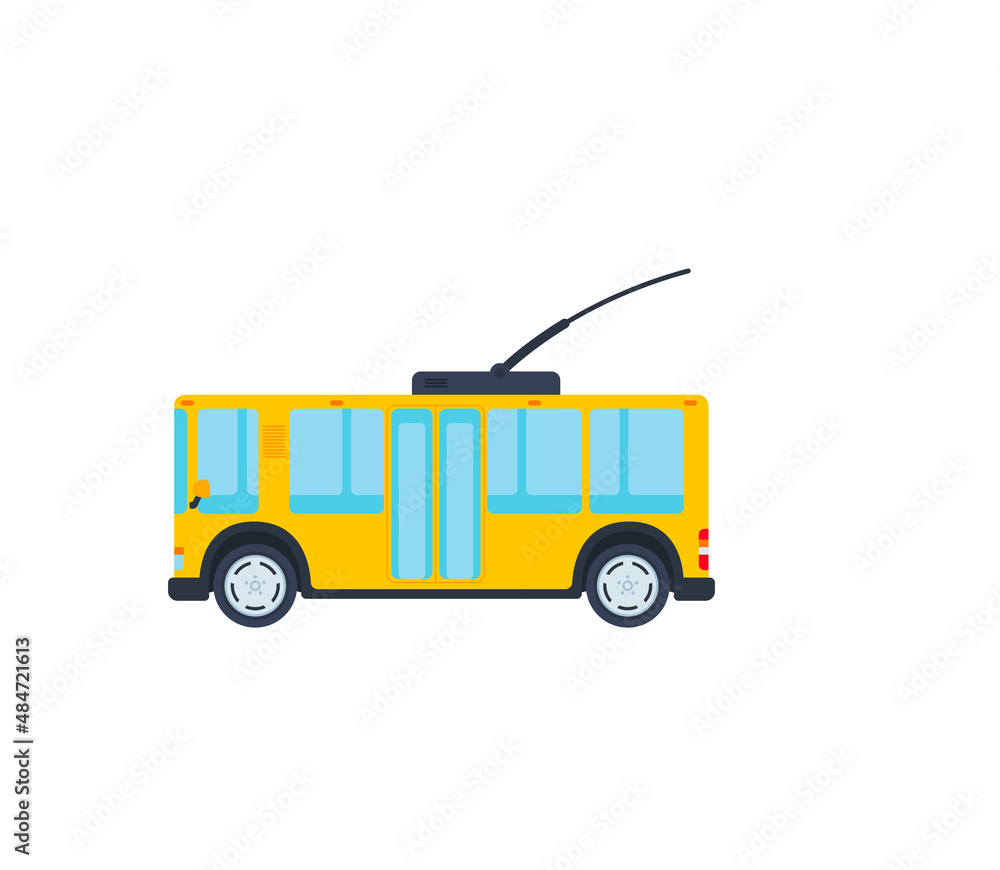 Trolleybus vector isolated icon. Emoji illustration. Trolleybus vector ...