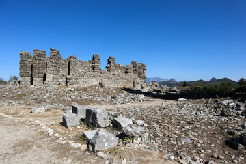 Wall Mural - ruins of ancient roman city Aspendos in Turkey