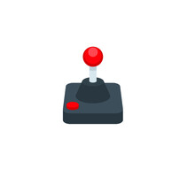 Joystick Vector Isolated Icon. Emoji Illustration. Video Game Controller Vector Emoticon