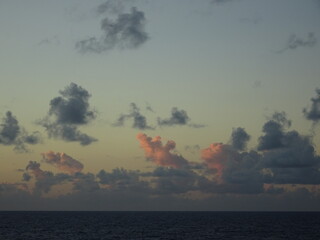 Ocean with clouds at sunrise