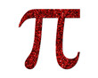 Pi Symbol, Math Ratio Red Glitter Icon Logo Symbol illustration