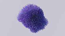 Purple And Blue Deformed Sphere. Abstract Illustration, 3d Render.