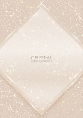Wall Mural - vector celestial luxury background in light soft nude colors with zodiac constellations, golden line