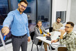 © Lumos sp - young business people meeting office teamwork group whiteboard presentation seminar man businessman startup project idea