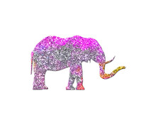 Elephant Animal Pink Colorful Glitters Icon Logo Symbol Illustration
