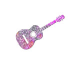Fototapeta Londyn - Guitar ukulele Musician Pink Colorful Glitters Icon Logo Symbol illustration