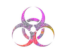 Toxic Radiation Biohazard Pink Colorful Glitters Icon Logo Symbol Illustration